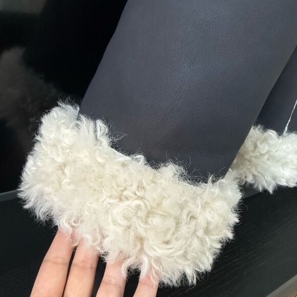 NWOT Free People Kiki Sherpa Vegan Leather Bomber Jacket - Picture 6 of 12